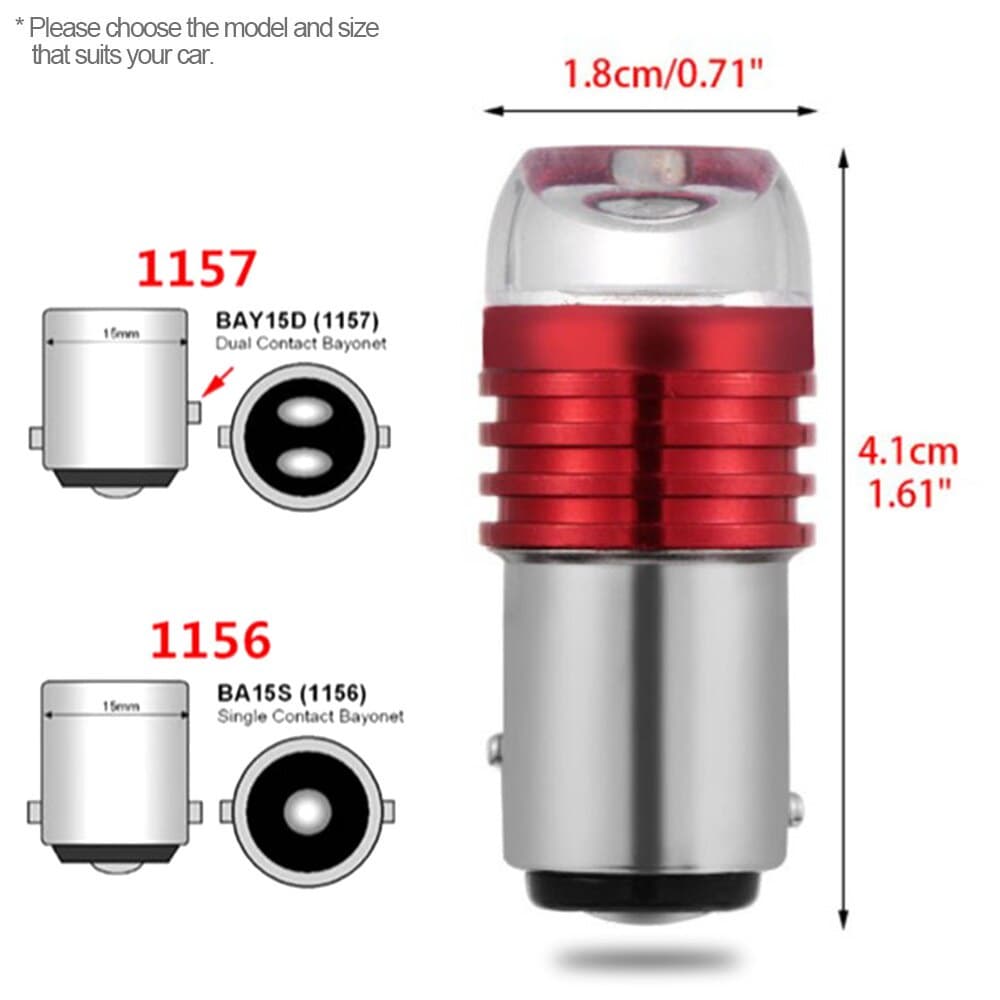 หลอดไฟเบรกท้ายรถยนต์ led 1156 ba15s 1157 bay15d 12v p21 5w สีขาว สีแดง สีเหลือง 1 ชิ้น รูปที่ 4