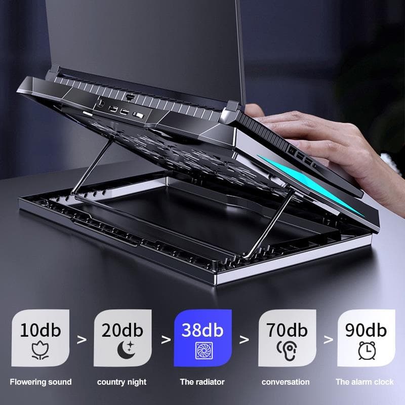 พัดลมโน๊ตบุ๊ค แท่นวางโน้ตบุ้คLaptop Cooling Pad 6LED รูปที่ 7