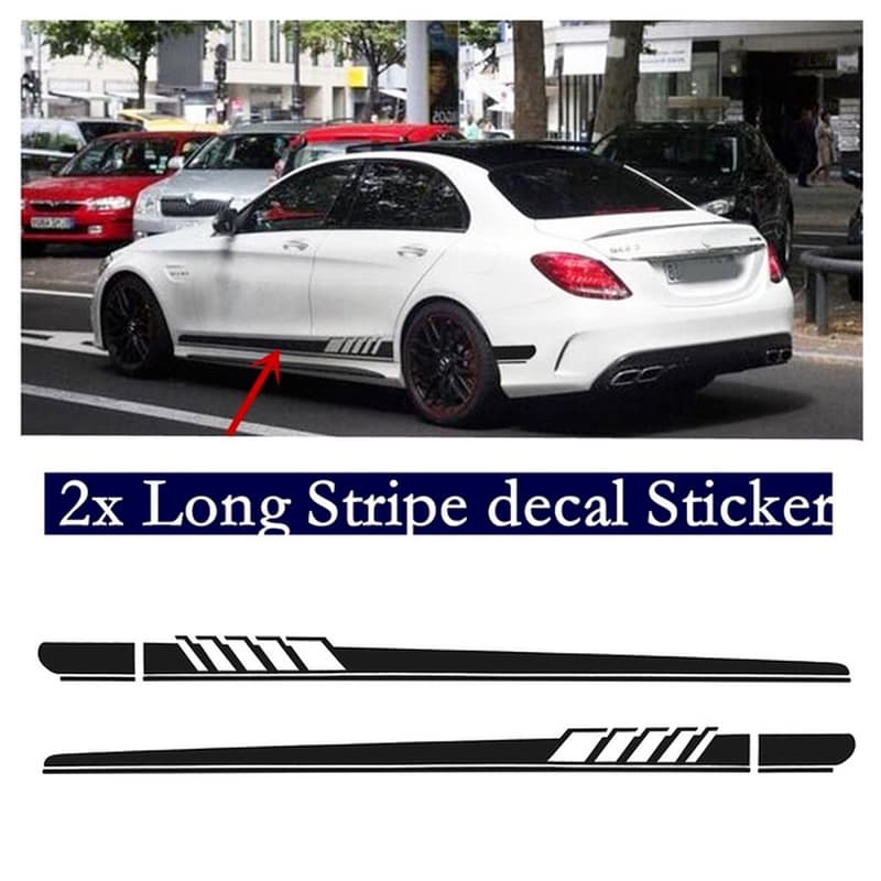 สติกเกอร์ติดตัวถังรถยนต์ 225 * 11.5 ซม. DIY / สติกเกอร์ติดฝากระโปรงรถแข่ง ลายทาง ติดทนนาน / อุปกรณ์เตือนความปลอดภัยในรถยนต์ แบบสากล รูปที่ 3
