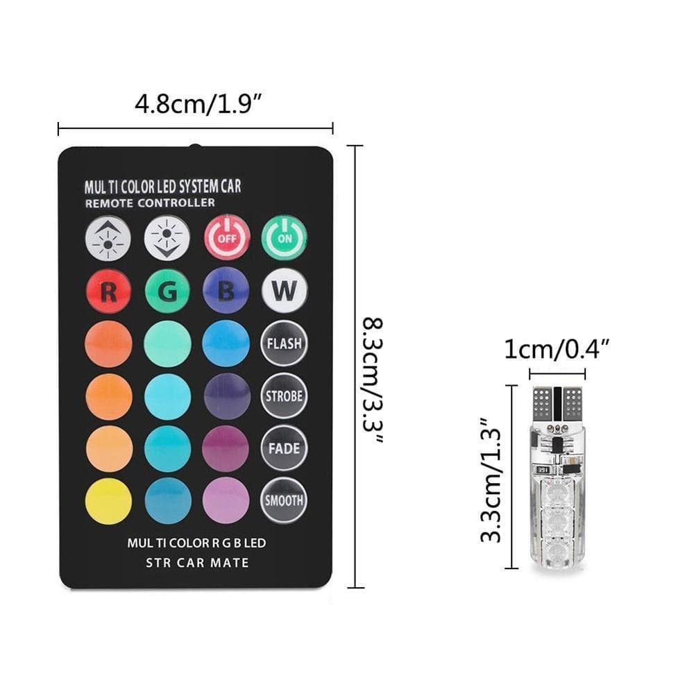 ส่งเร็ว กรุงเทพ LED หลอดไฟหรี่รถยนต์+มอเตอร์ไซร์ เปลี่ยนสีได้ ไฟหรี่7สี17สเต็ป ReturnLED รูปที่ 3