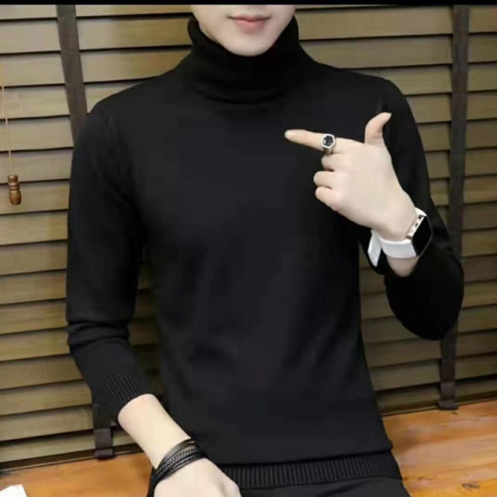 Hot ไหมพรมผู้ชายคอเต่ารุ่นขายดี เนื้อผ้าหนานุ่ม ใส่สบายทรงเกาหลี รูปที่ 2