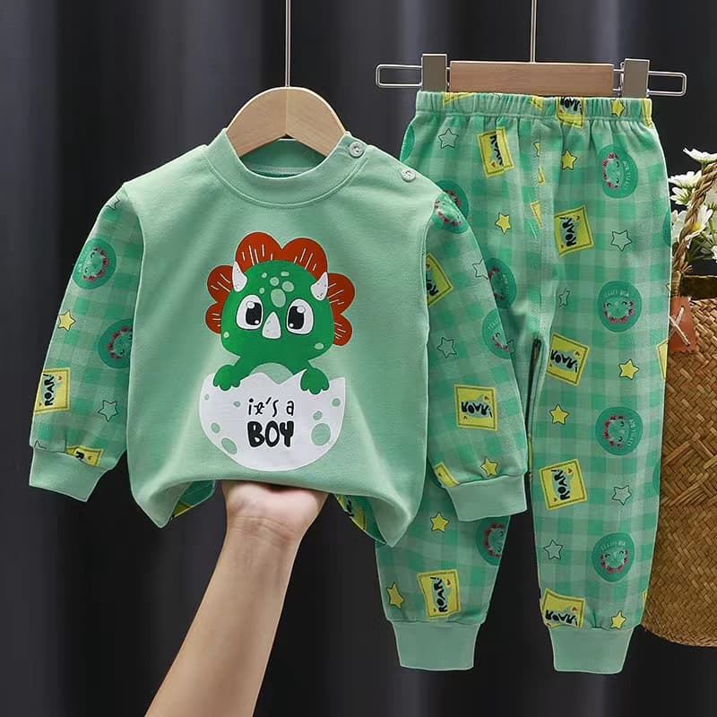 Y89 ชุดนอนเด็ก ชุดนอนเด็กแขนยาว เสื้อแขนยาว+กางเกงขายาว ผ้านิ่มลายน่ารักๆ รูปที่ 5