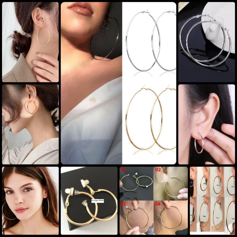 ต่างหูห่วงมีหนีบและเจาะราคาต่อคู่ร้าน‼โปรดเช็คขนาดจากไม้บรรทัดเป็นหลักค่ะ‼ รูปที่ 1
