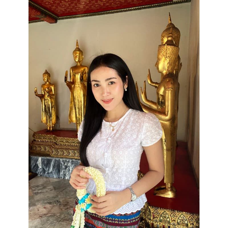 เสื้อลูกไม้รุ่นภีรนีย์ เสื้อลูกไม้สีขาว รูปที่ 3