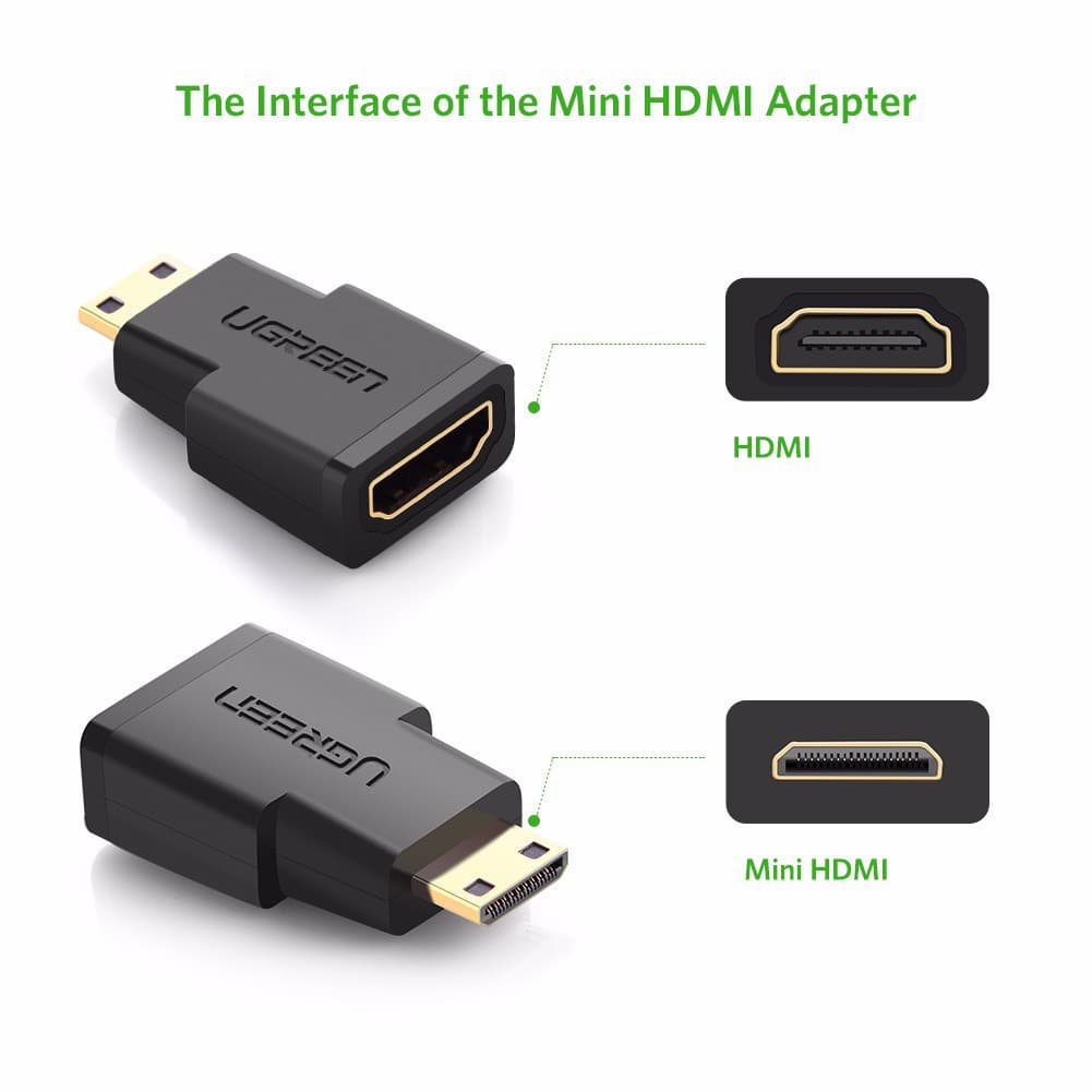 UGREEN Mini HDMI Male to HDMI Female Adapter Gold Plated หัวต่อ Mini HDMI to HDMI พร้อมเสียง รุ่น 20101 รูปที่ 3