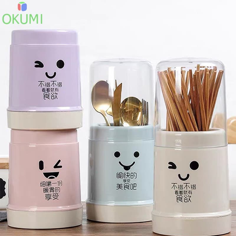 OKUMI_SHOP กล่องเก็บช้อนส้อมตะเกียบ ที่วางช้อนส้อม ที่ใส่ช้อนส้อม รูปที่ 1
