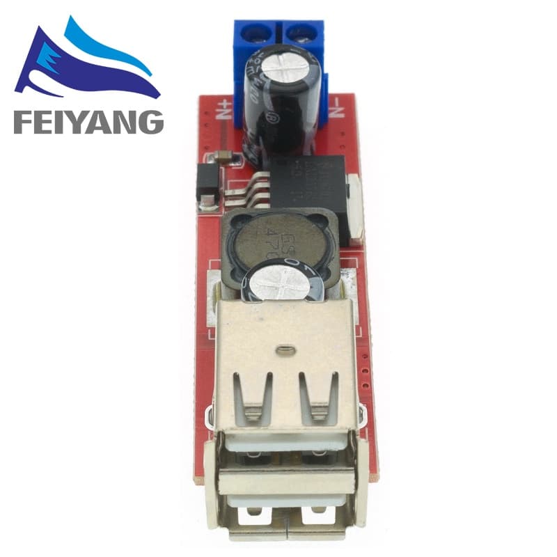 โมดูลแปลง DC 6V-40V เป็น 5V 3A ชาร์จ USB คู่ สําหรับยานพาหนะ LM2596 รูปที่ 6