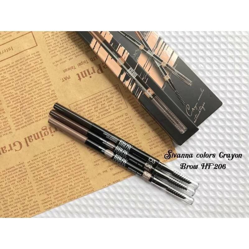 ของแท้·ส่งด่วน·ถูกSivanna Crayon Sources Automatique Brow Arcade Pencil #HF206 : ซิวานน่า ดินสอเขียนคิ้ว dayse รูปที่ 5