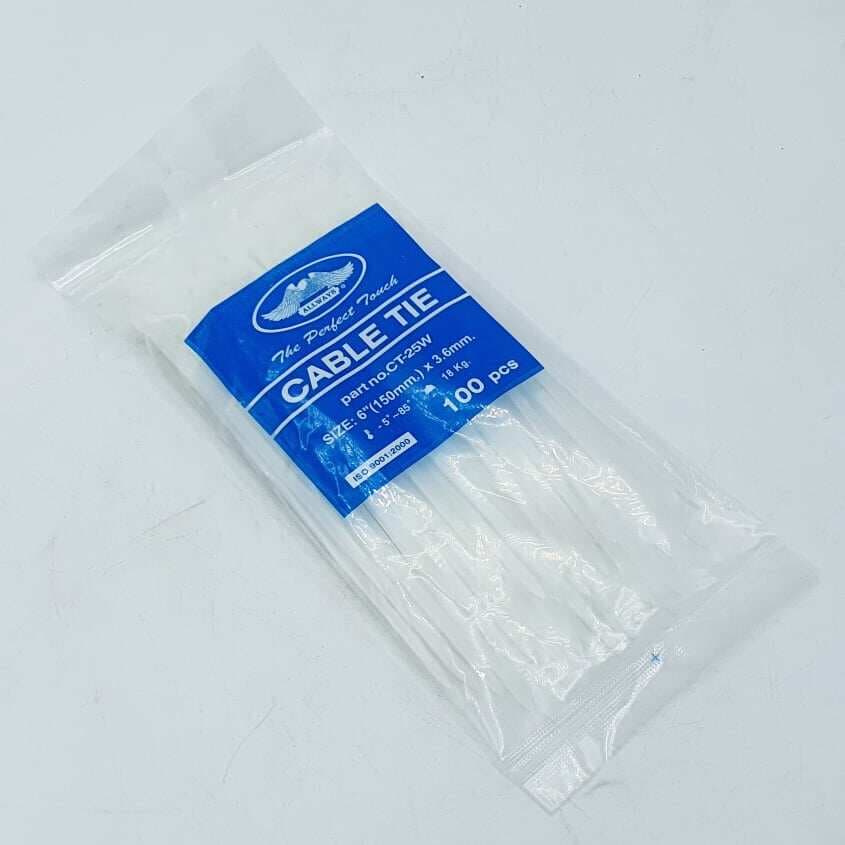 เคเบิ้ลไทร์ Nylon Plastic Cable Ties สีใส 1 ถุง มี100เส้น มีให้เลือกหลายขนาด สายรัดไนล่อน เข็มขัดรัดสายไฟ หนวดกุ้ง รูปที่ 6