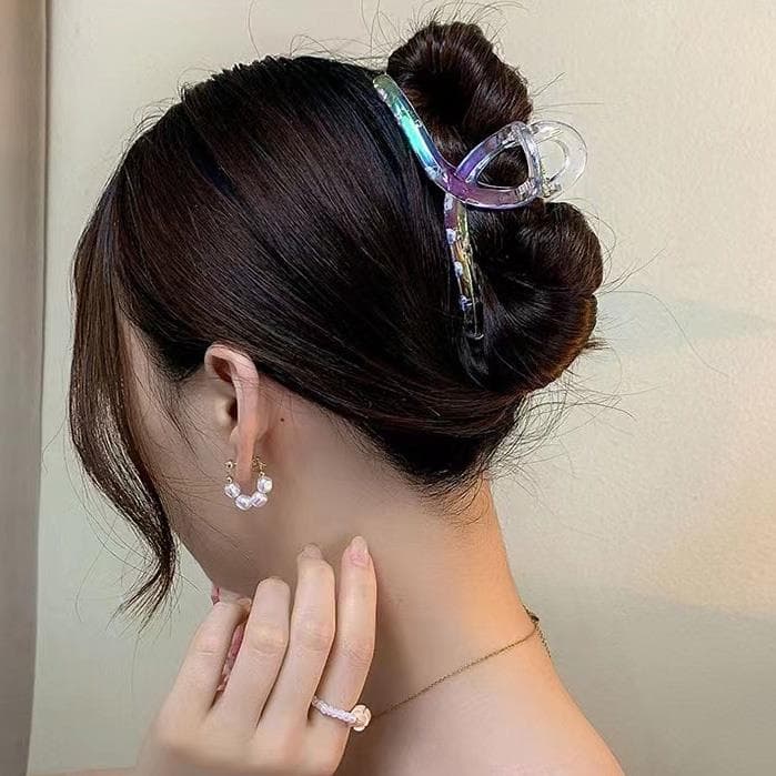 กิ๊บติดผม แบบใส ขนาดใหญ่ สไตล์เกาหลี สําหรับผู้หญิง กิ๊บหนีบผมใหญ่ รูปที่ 3