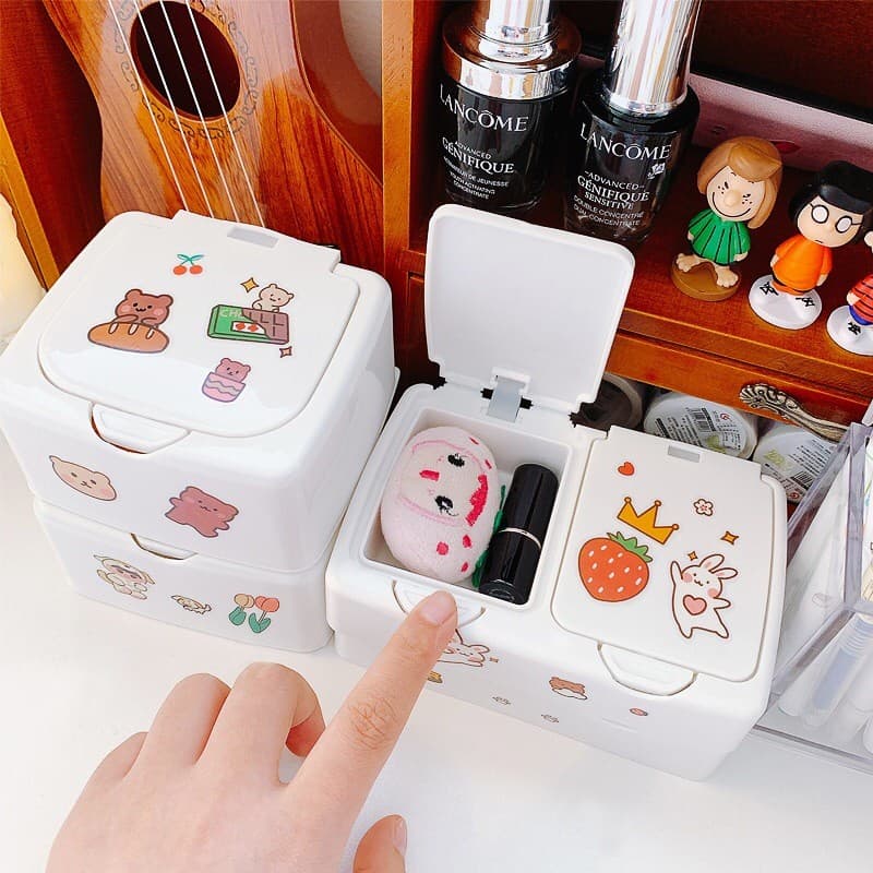 GaGiNang แถมฟรีสติ๊กเกอร์ กล่องใส่ของมินิ มี 3แบบ กล่องเก็บเครื่องประดับ เครื่องสำอางขนาดเล็ก รูปที่ 2