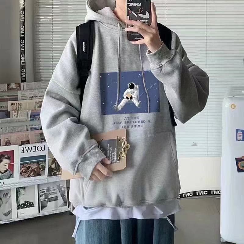 TS MEN เสื้อแขนยาวมีฮู้ด เสื้อกันหนาวมีฮู้ด ผ้าสำลี ผ้าหนาดีใส่สบาย รุ่น0099 รูปที่ 3