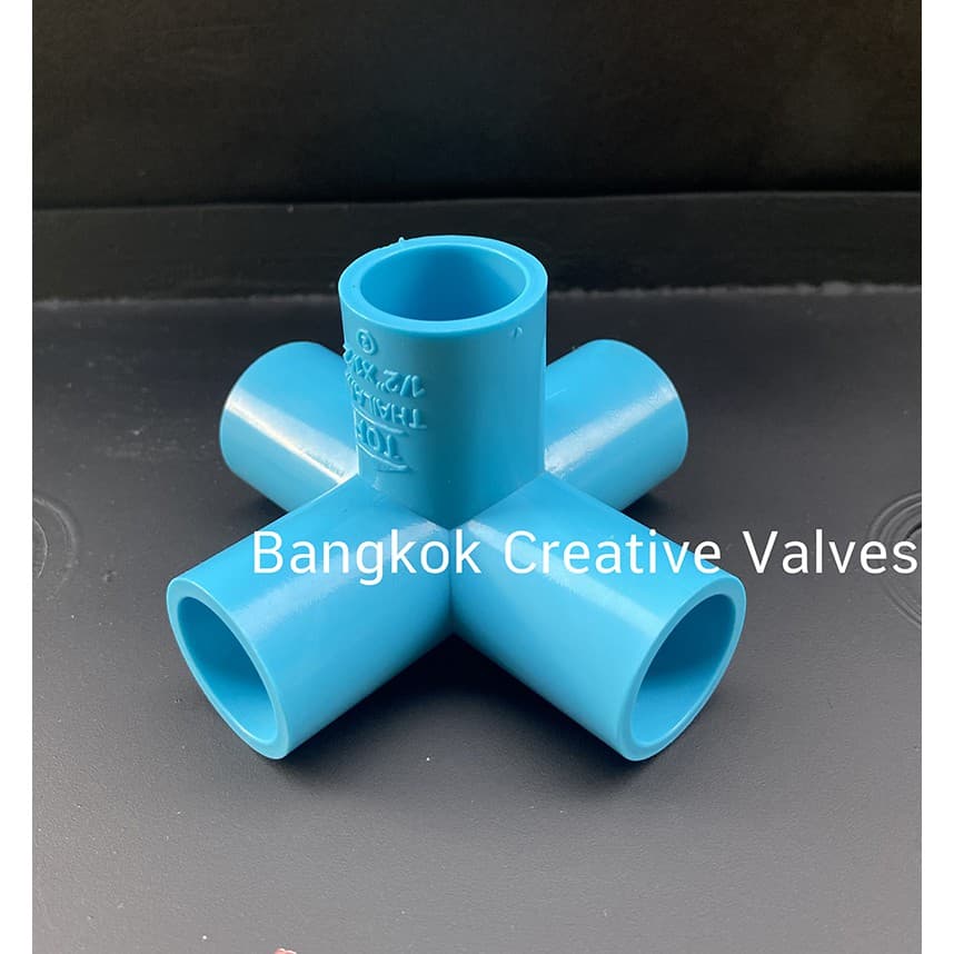 ข้อต่อ PVC ห้าทาง ข้อต่อห้าทาง ห้าทาง สีฟ้า/สีขาว A3 รูปที่ 6