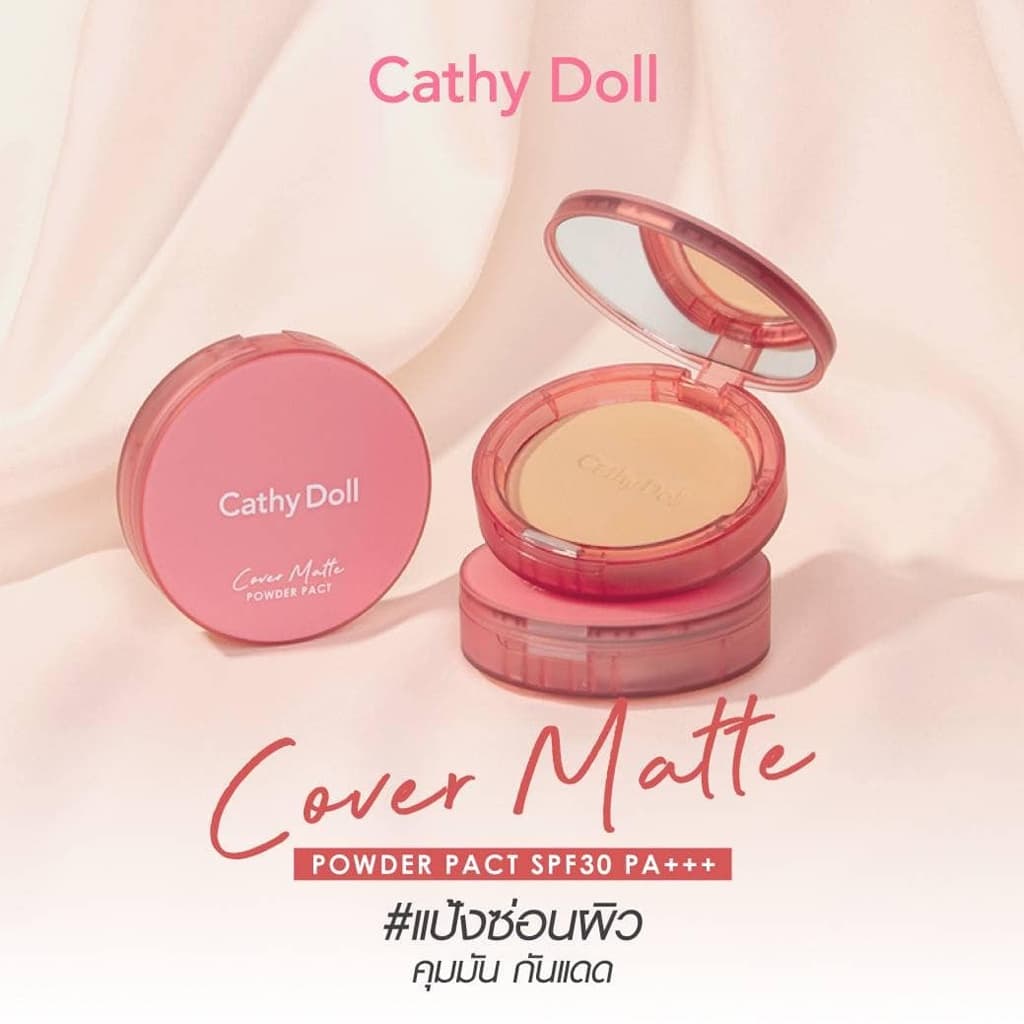 แป้งฝุ่นอัดแข็ง เคที่ดอลล์ คัฟเวอร์ แมทท์ พาวเดอร์ แพ็ค Cathy Doll Cover Matte Powder Pact SPF30 PA+++ 4.5 g./12 g. รูปที่ 4