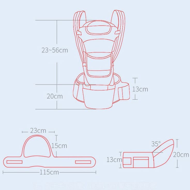 เป้อุ้มเด็ก เป้อุ้มลูก 0-36เดือน Hip Seat Baby Carrier 3-in-1 แบบมีที่นั่ง แยกได้ มีช่องเก็บของใต้เบาะ Ergonomic Carrier รูปที่ 6