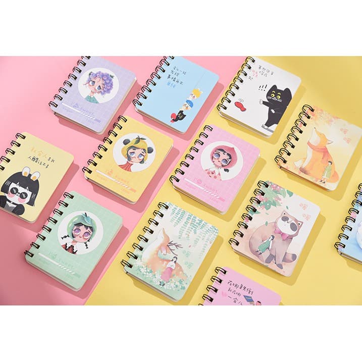 S0037 สมุดโน๊ต การ์ตูนน่ารัก 10.5ซม.*8.5ซม. แบบห่วงข้างเส้นบรรทัด 80แผ่น สมุดจดบันทึก ลายน่ารัก รูปที่ 3