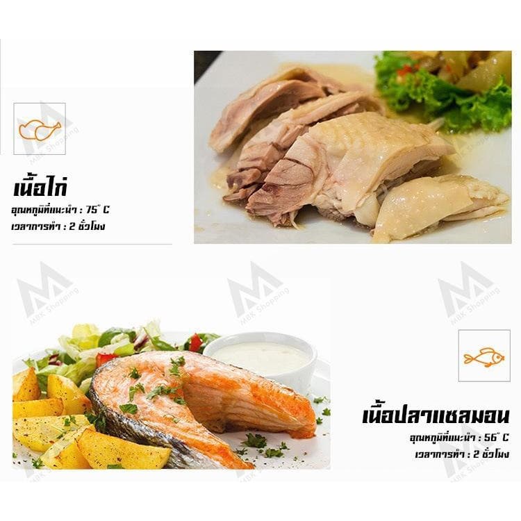 Lecon เครื่องซูวี Sous Vide กันน้ําระบายความร้อน อาหาร สเต็ก เครื่องทำความร้อนสูญญากาศไฟฟ้า EPSJS016 รูปที่ 6