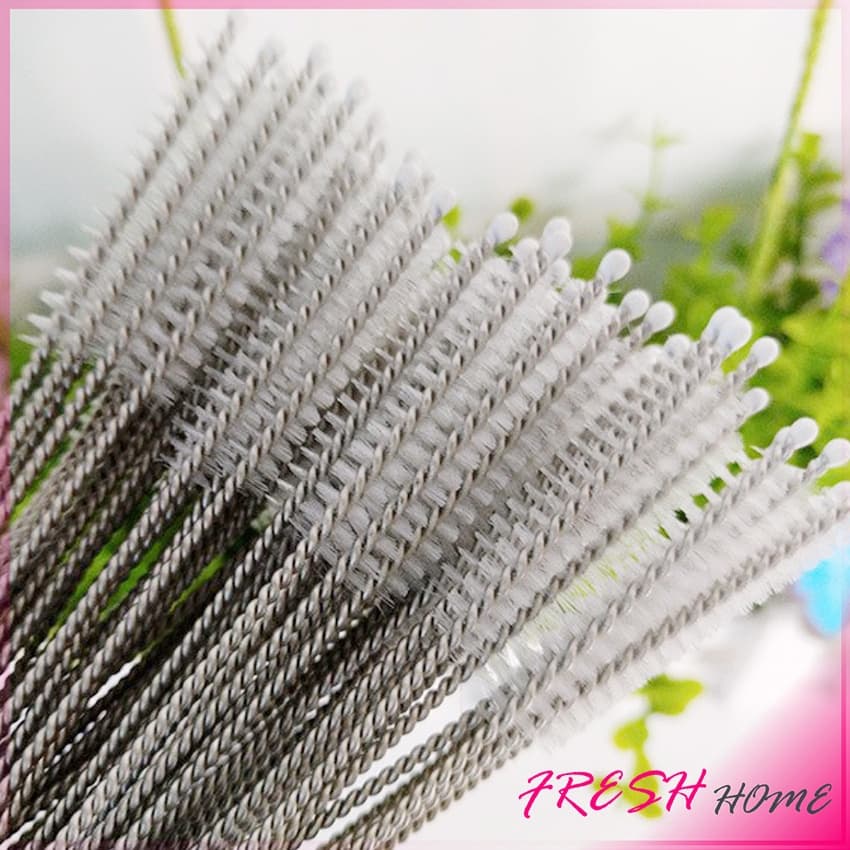 แปรงล้างหลอดดูด จุกนม ขนไนล่อน ไม่ทำให้เป็นรอย Stainless steel soft straw straw brush รูปที่ 4
