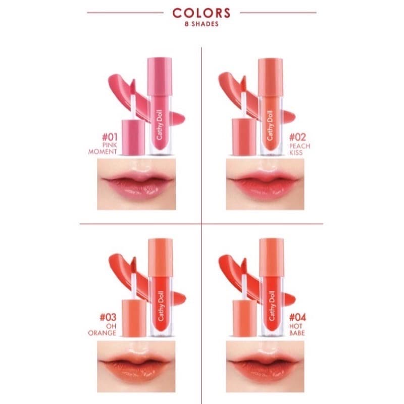 Cathy Doll Glow Gel Tint 2.4g เคทีดอลล์ โกลว์ เจล ทินท์ ลิปทินท์เนื้อฉ่ำขนาด2.4g รูปที่ 2