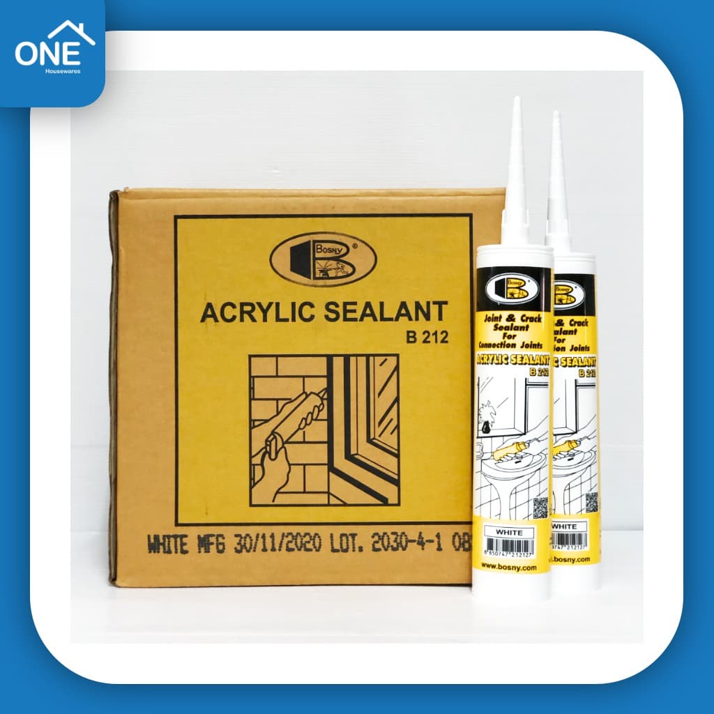 อะครีลิคซีลแลนท์ ซิลิโคน BOSNY B212 กาวแด๊ป ยาแนวกระเบื้อง Acrylic Sealant - 20 หลอด รูปที่ 1