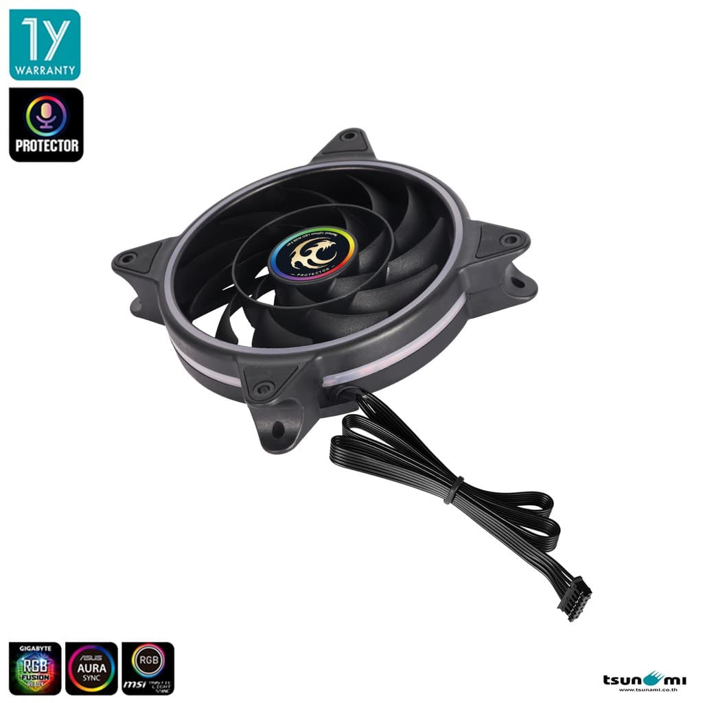 พัดลมระบายความร้อนTsunami Protector 1250 Cooling Fan *1 ARGB Ready 12CM รับประกันสินค้า 1 ปี รูปที่ 8