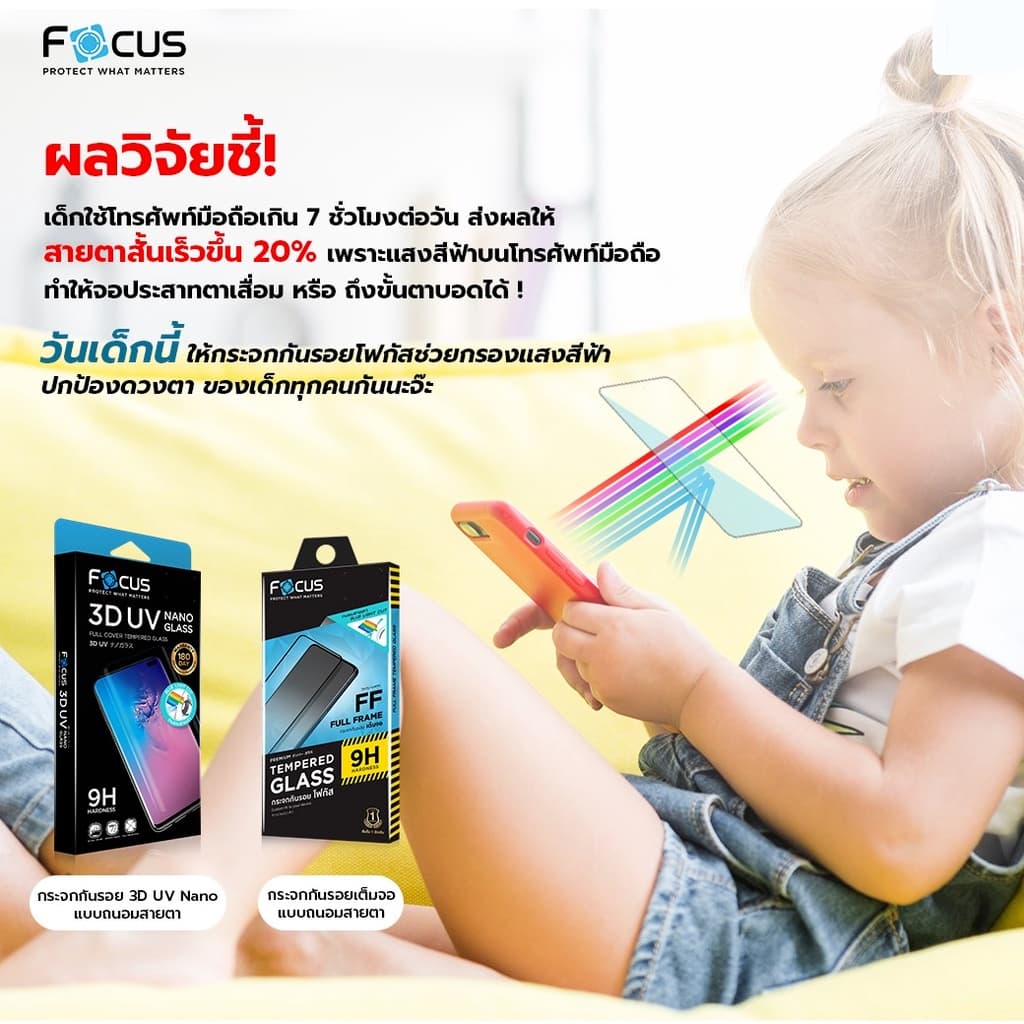 Focus ฟิล์มกระจก เต็มจอ ถนอมสายตา สำหรับ iPhone 17e 17 17Air 17Pro 17ProMax 16e 16 16Plus 16Pro 16ProMax 15 11 12 13 14 รูปที่ 4