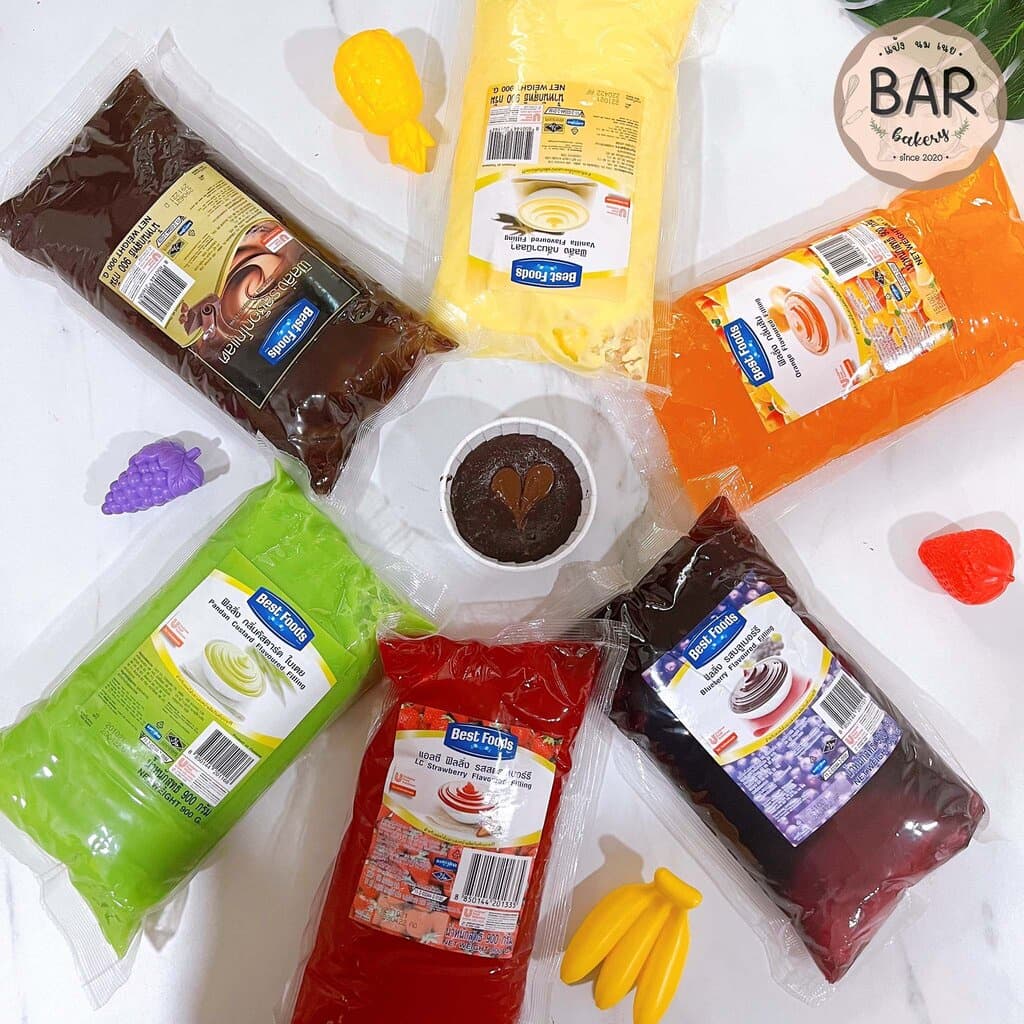 ฟิลลิ่งเบทส์ฟู้ดส์ 900g. สำหรับสอดไส้และแต่งหน้าเบเกอรี่ แยมทาขนมปัง Flavoured Filling BF รูปที่ 7
