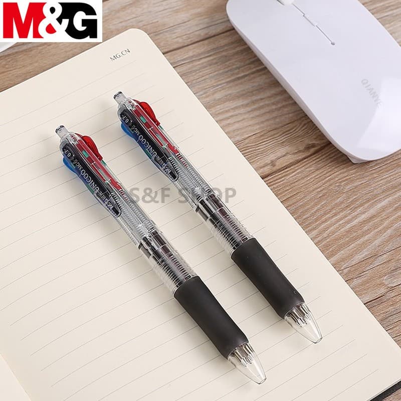 ปากกาลูกลื่นแบบกด M&G BP-8030 ปลอกยาง หมึก 4 สีในแท่งเดียว ขนาดเส้น 0.7mm #M&G #School #office รูปที่ 2