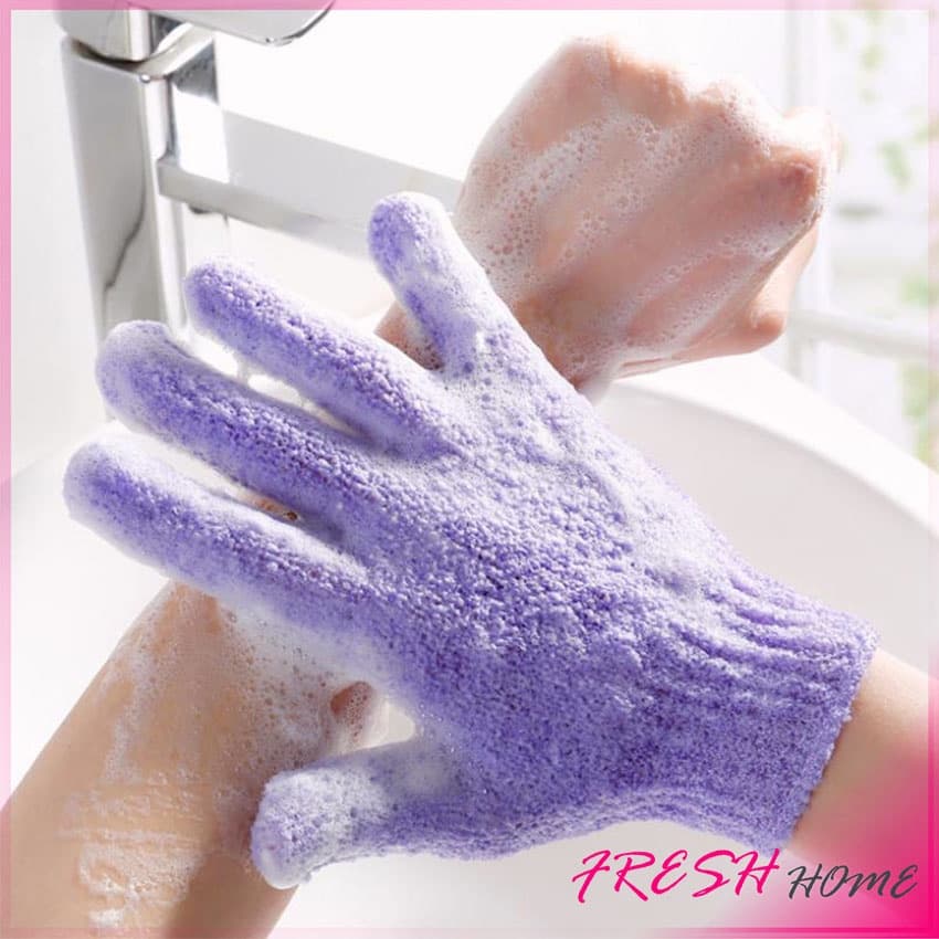 ถุงมืออาบน้ำ ถุงมือขัดผิวอาบน้ำ ขจัดเซลล์ผิวเก่า Glove-style bath towel รูปที่ 5