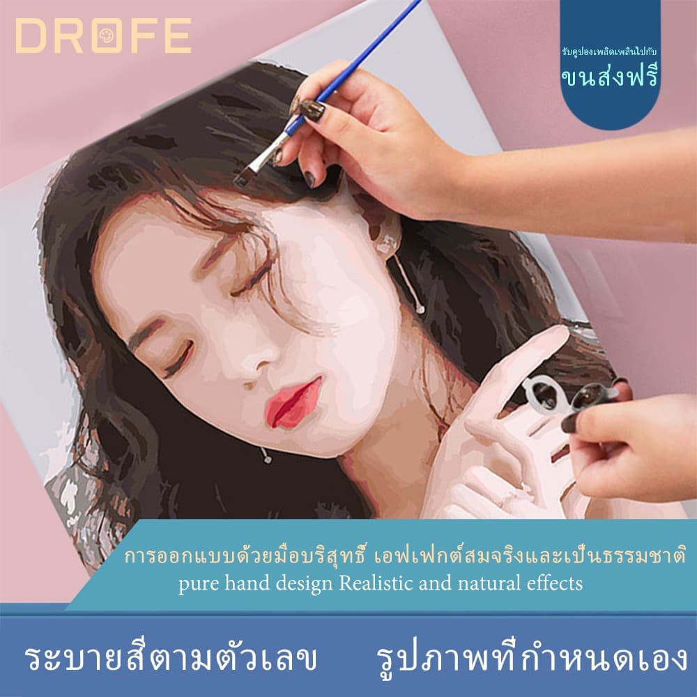 Drofe รูปภาพที่กําหนดเอง ระบายสีตามตัวเลข DIY ของขวัญตกแต่งบ้าน รูปที่ 1