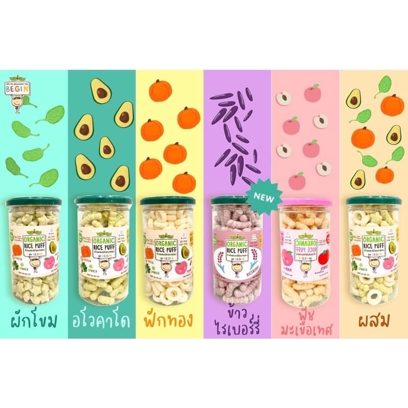 ขายดีอันดับหนึ่ง Rice Puff เด็ก รวมทุกรส ขนมสำหรับเด็ก ไม่มีปรุงรส ขนมเด็กออแกนิค ขนมเด็กแพ้อาหาร ขนมเด็ก 6 เดือนขึ้นไป รูปที่ 3