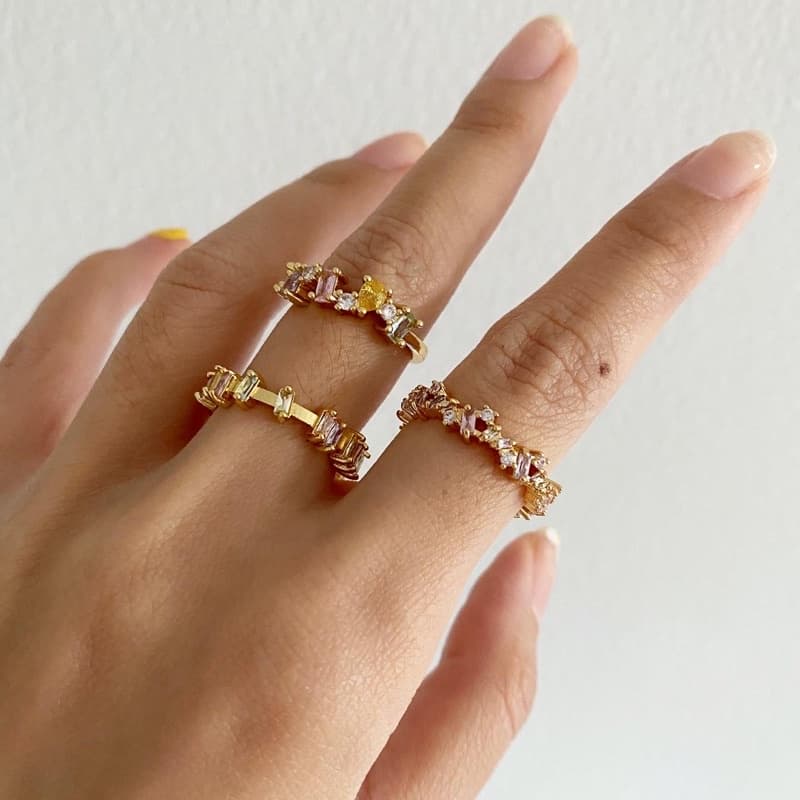 Pastel Crystal Ring แหวนประดับเพทายสีพาสเทล รูปที่ 6