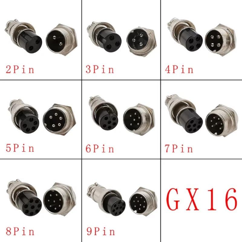 GX16ตัวเชื่อมต่อโลหะ GX16 2, 3, 4, 5, 6, 7, 8 Pin ชาย & หญิงวงกลมปลั๊ก/ซ็อกเก็ตสายไฟ Mount ตัวเชื่อมต่อ รูปที่ 1
