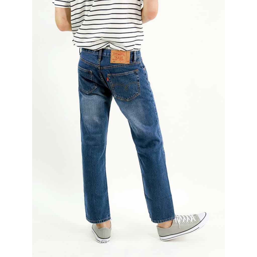 กางเกงยีนส์ ผู้ชาย ริมแดง ทรงกระบอก ผ้าไม่ยืด สีน้ำเงิน LJR Jeans Selvedge Denim Men Jeans รูปที่ 3