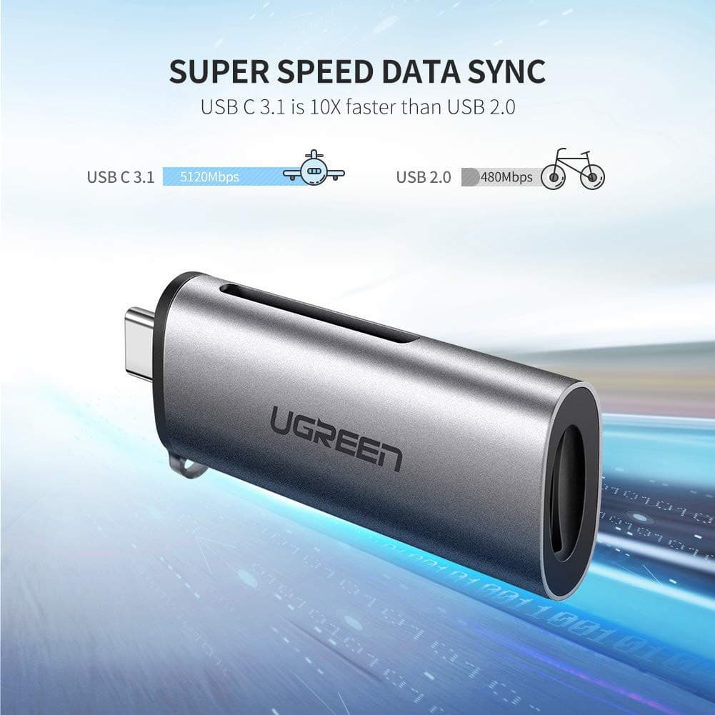 UGREEN เครื่องอ่านการ์ด Card Reader 50704 รุ่น P30 S10 Note 10 SD TF OTG Type C for PC/Mobile รูปที่ 4