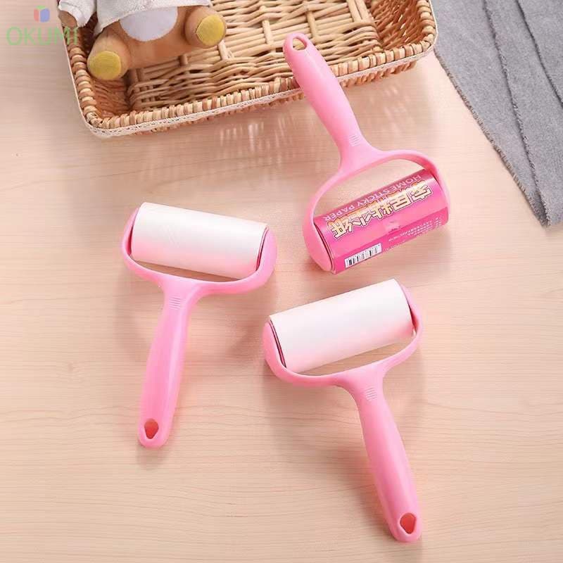 OKUMI_SHOP ลูกกลิ้งทำความสะอาด ลูกกลิ้งกำจัดขน เก็บขนและฝุ่น สีชมพู รูปที่ 4