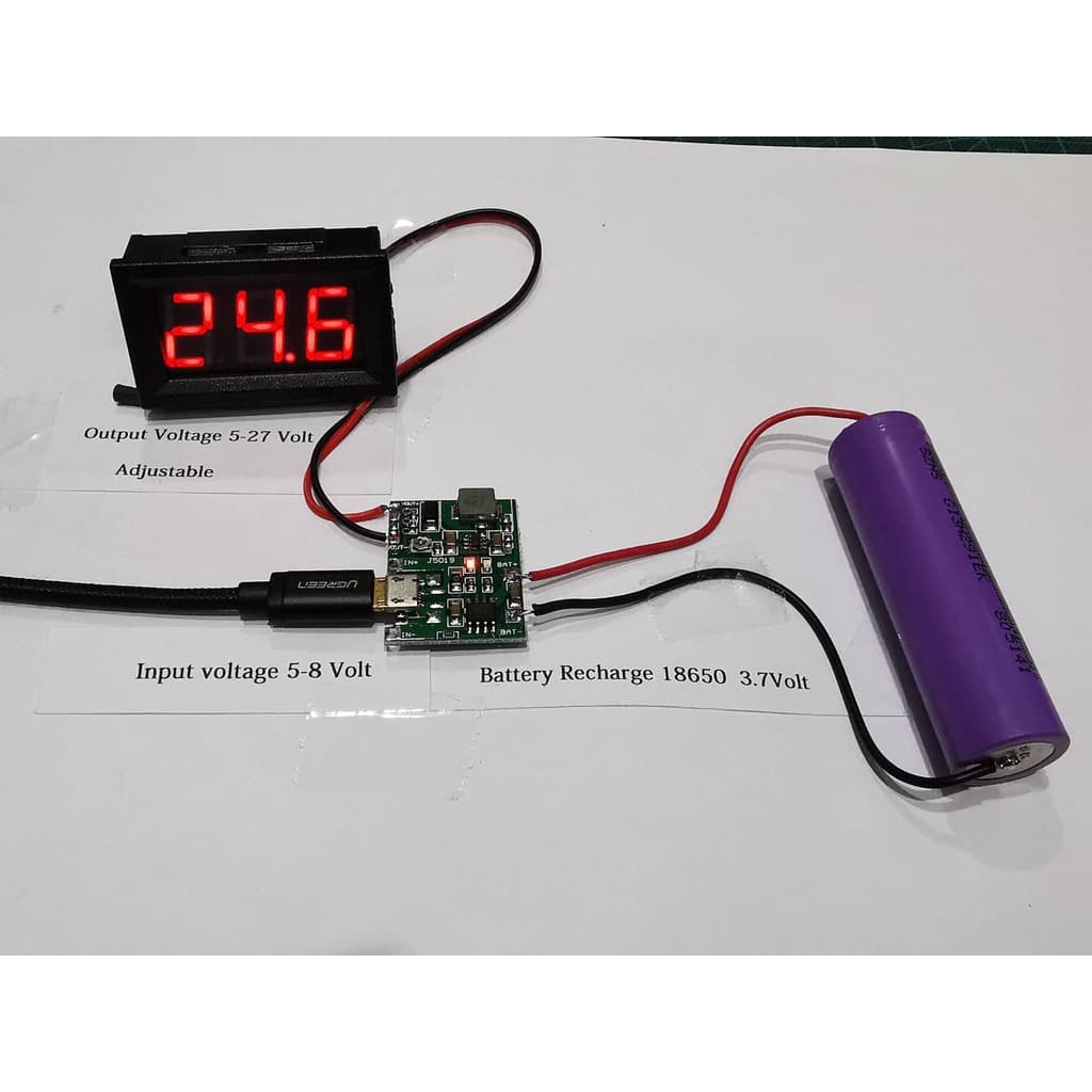 Module ชาร์จแบตเตอร์รี 3.7V ไฟเข้ามี2รุ่น 5Volt ไฟออกปรับแรงดันได้ 5-27Volt 1A. For charge รูปที่ 4