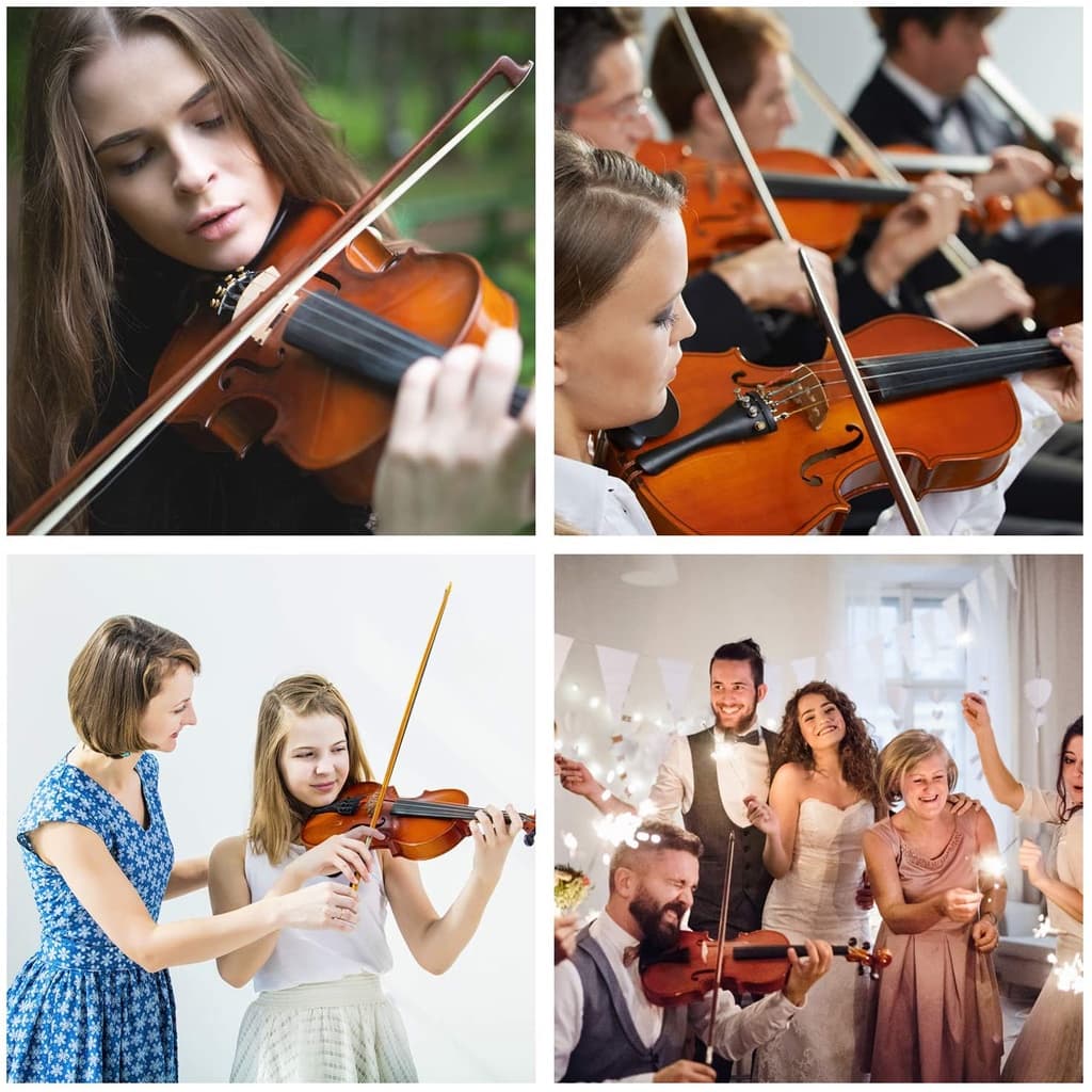 ไวโอลิน Violin Wood ไวโอลีน ไวโอลินไม้ คุณภาพสูง พรีเมี่ยม อุปกรณ์ครบชุด พร้อมกระเป๋าใส่ไวโอลิน ขนาด 4/4 รูปที่ 4