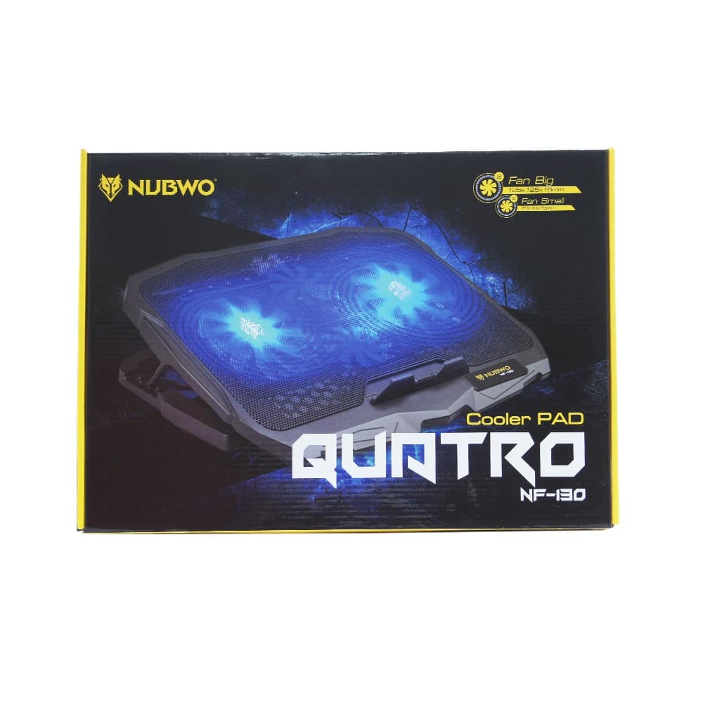 Nubwo พัดลมโน๊ตบุ๊ค พัดลมรองโน๊ตบุ๊ค 4ใบพัด ปรับระดับความสูงได้ Cooler pad Quatro NF-130 Razeaka RF-01 ประกันศูนย์ 1ปี รูปที่ 2
