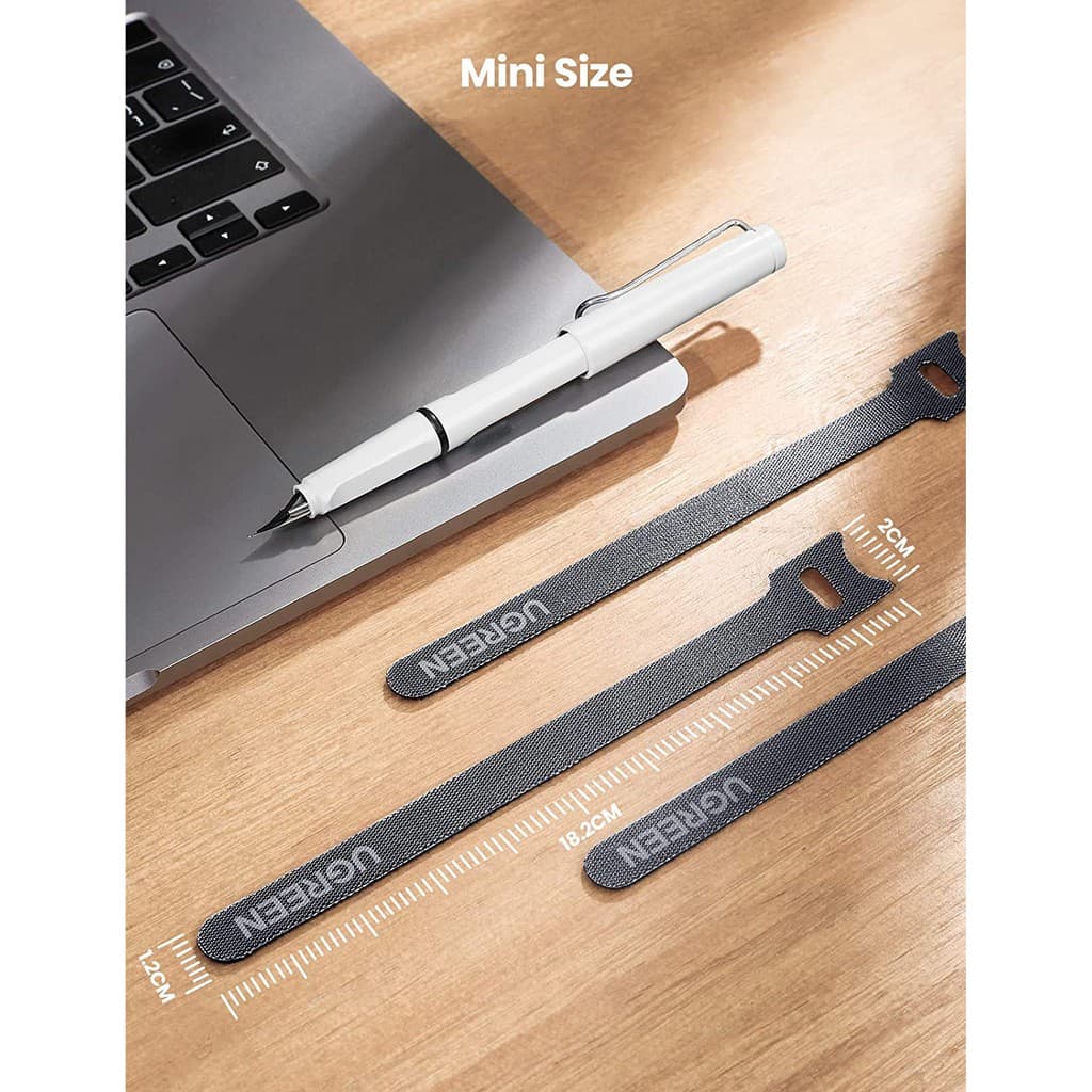 UGREEN รุ่น 20245 เมจิกเทป ตีนตุ๊กแก เวลโครเทป พันเก็บสาย Reusable Magic Tie Hook and Loop Small Tape Pack of 20 Adjusta รูปที่ 9