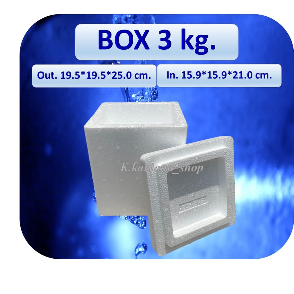 กล่องโฟม Box 3kg. ขนาด 19.5*19.5*25.0 cm รูปที่ 2