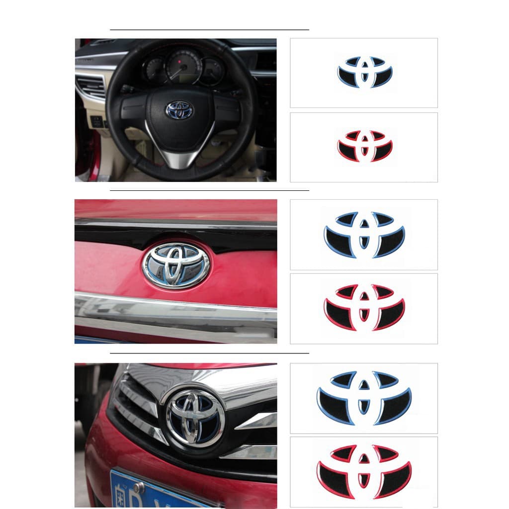 สติ๊กเกอร์โลโก้ติดพวงมาลัยรถยนต์สําหรับ toyota altis rav4 camry corolla prius รูปที่ 9