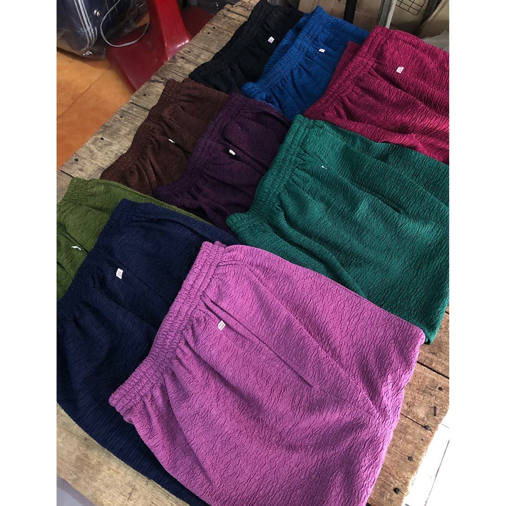 4L-5L-6L กางเกงหนังไก่ ขาสั้น 4ส่วน คนแก่ ผ้ายืด สีพื้น รูปที่ 5