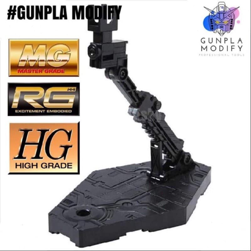 Action Base ฐานตั้งโมเดลกันพลาและฟิกเกอร์ 1/100 และ 1/144 ชนิดสีดำ รูปที่ 1