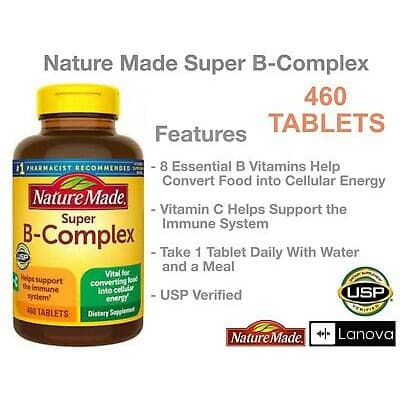 Nature Made Super B Complex, 460 Tablets Exp.07/2027 รูปที่ 4