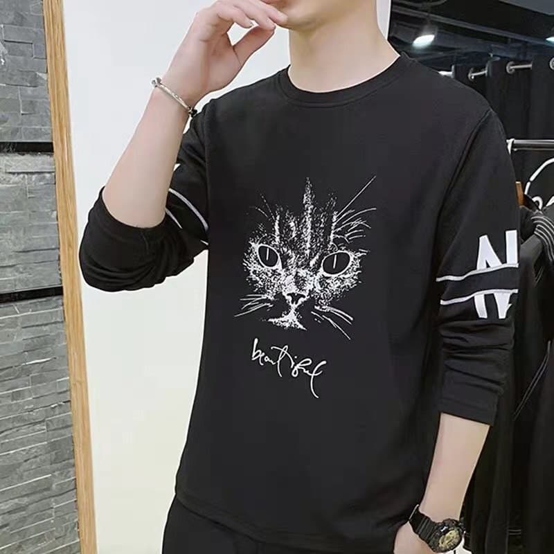 เสื้อยืดแขนยาวแฟชั่นผู้ชายลุคเกาหลี เนื้อผ้าดี ผ้าเนียนนุ่ม ใส่ไปไหนก็ดูเท่ รูปที่ 4