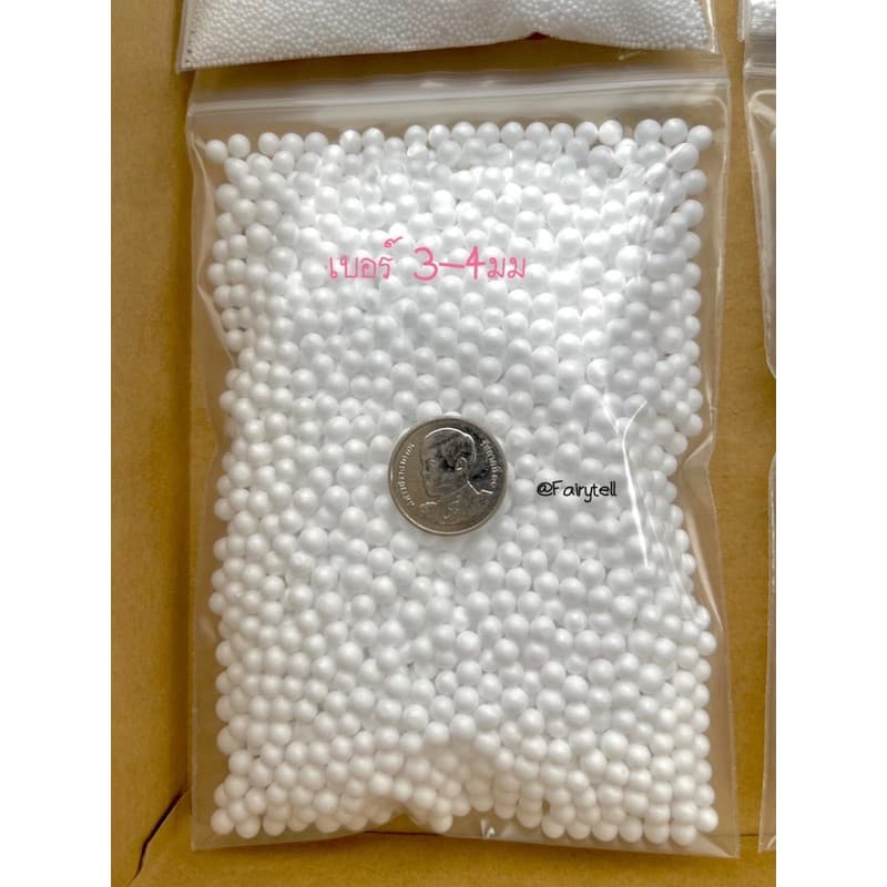 เม็ดโฟมสีขาววัสดุตกแต่งประดิษฐ์Diyใส่กล่องของขวัญของปัจฉิม 50g/100gมี6เบอร์กันกระแทกใส่หมอนใส่ตุ๊กตาใส่เก้าอี้ รูปที่ 5