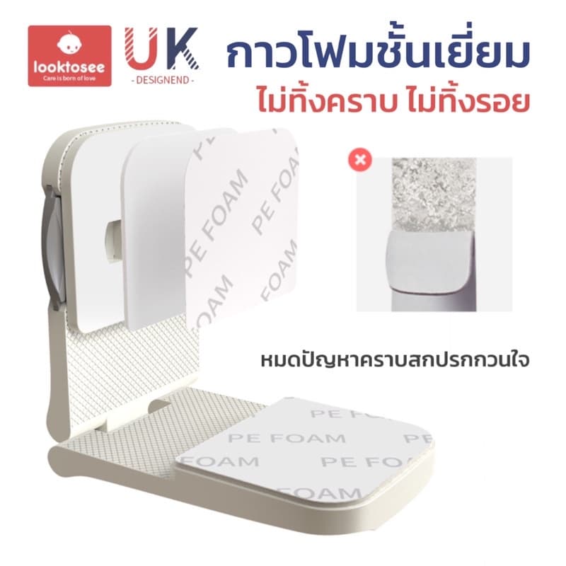 ที่ล็อคตู้ ที่ล็อคประตู ที่ล็อคลิ้นชัก “รุ่นฝาพับ” เพื่อความปลอดภัยสำหรับเด็ก มาตราฐาน UK รูปที่ 5
