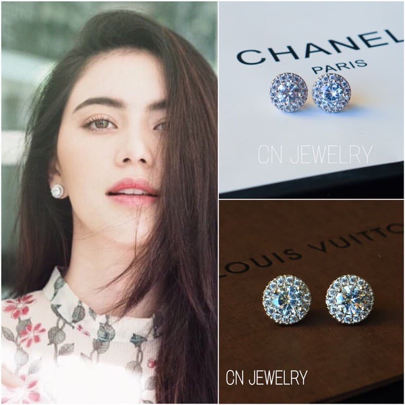 1คู่ ต่างหู CZ CN Jewelry รูปที่ 4