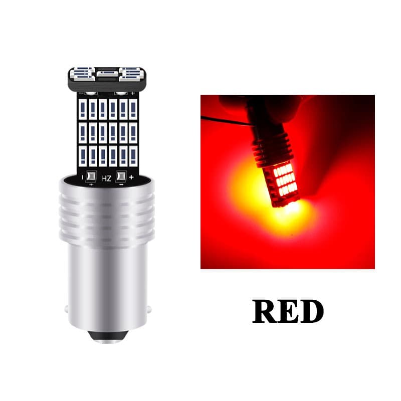 หลอดไฟเบรกท้ายรถยนต์ LED T15 T20 1156 BA15S P21W W16W 45SMD 4014 12V สีขาว สีเหลือง รูปที่ 7